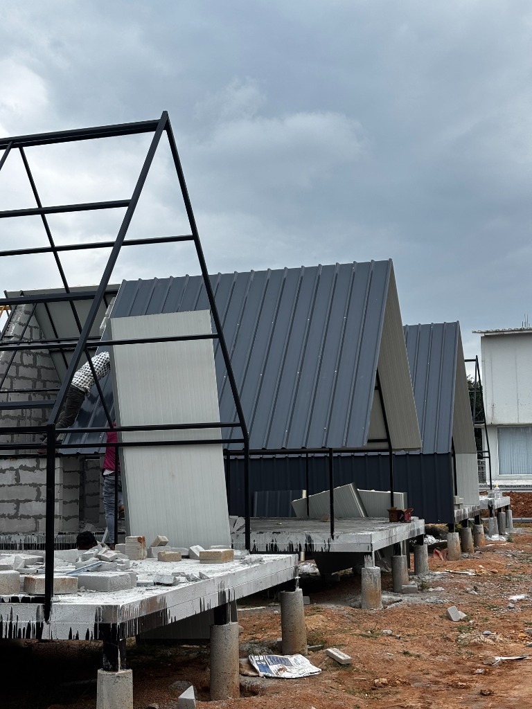 Cottage roofing panel installation